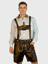 Trachten Short Lederhosen for Men in Dark Chocolate