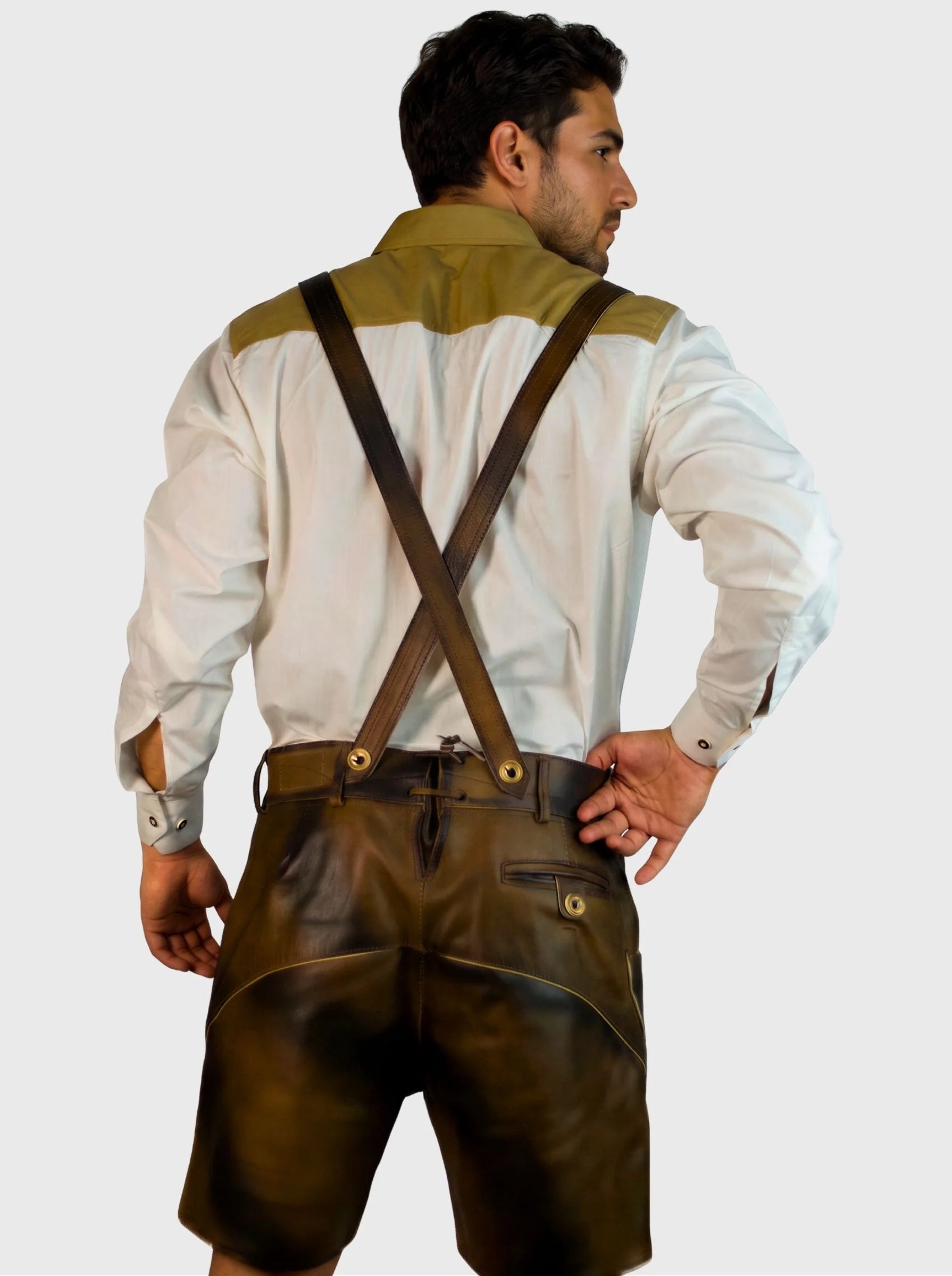 Trachten Short Lederhosen for Men in Dark Chocolate