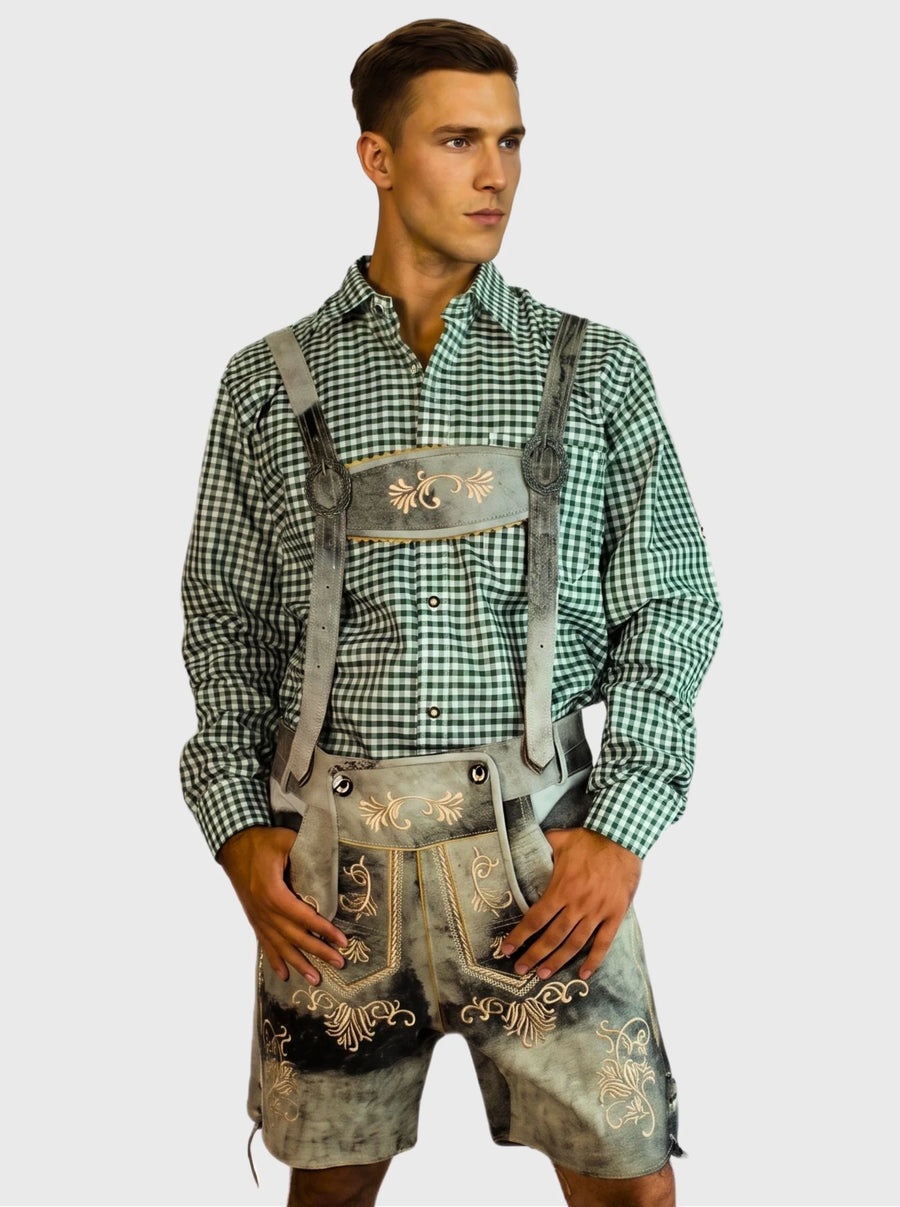 Trachten Short Lederhosen for Men in Shaded Grey