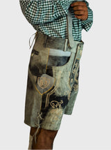 Trachten Short Lederhosen for Men in Shaded Grey