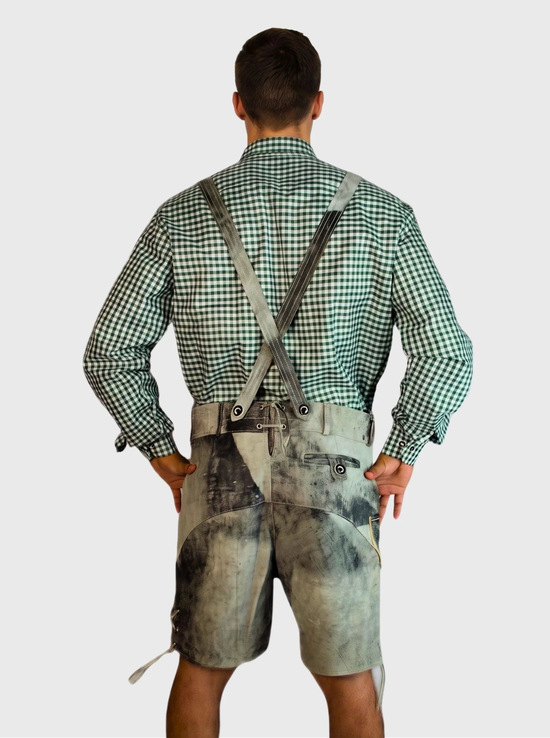 Trachten Short Lederhosen for Men in Shaded Grey