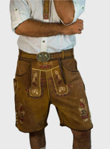 Vintage Brown Leather Lederhosen for Men