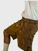 Vintage Brown Leather Lederhosen for Men