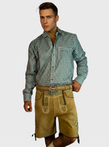 Handcrafted Light Gold Oktoberfest Lederhosen for Men