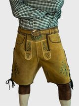 Handcrafted Light Gold Oktoberfest Lederhosen for Men