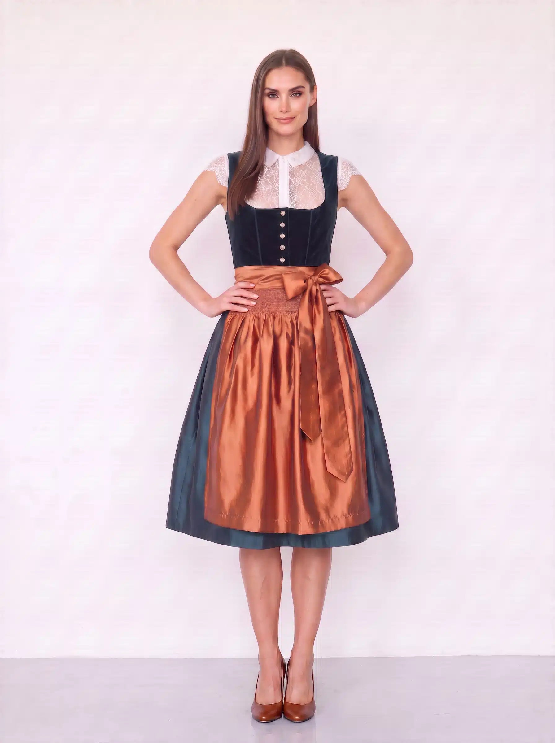 Alpine Petrol Velvet Copper Radiance Dirndl