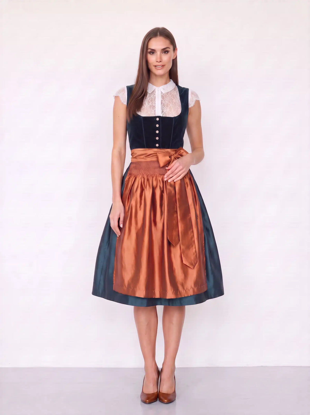 Alpine Petrol Velvet Copper Radiance Dirndl