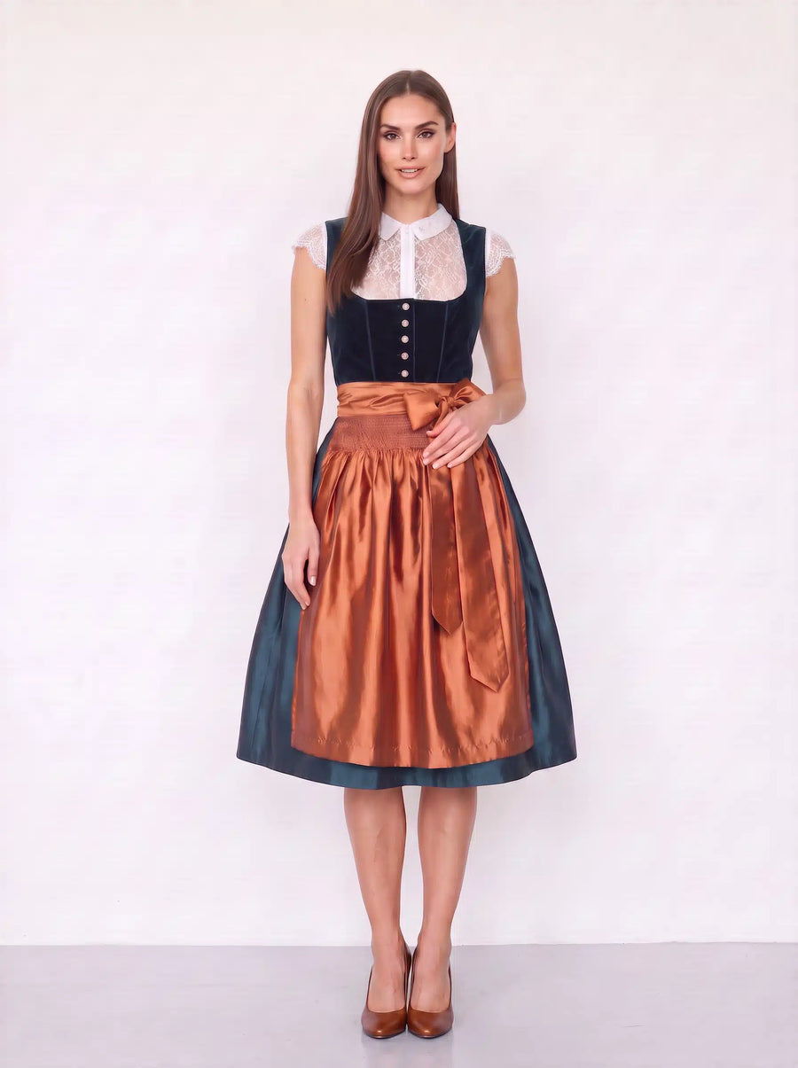 Alpine Petrol Velvet Copper Radiance Dirndl