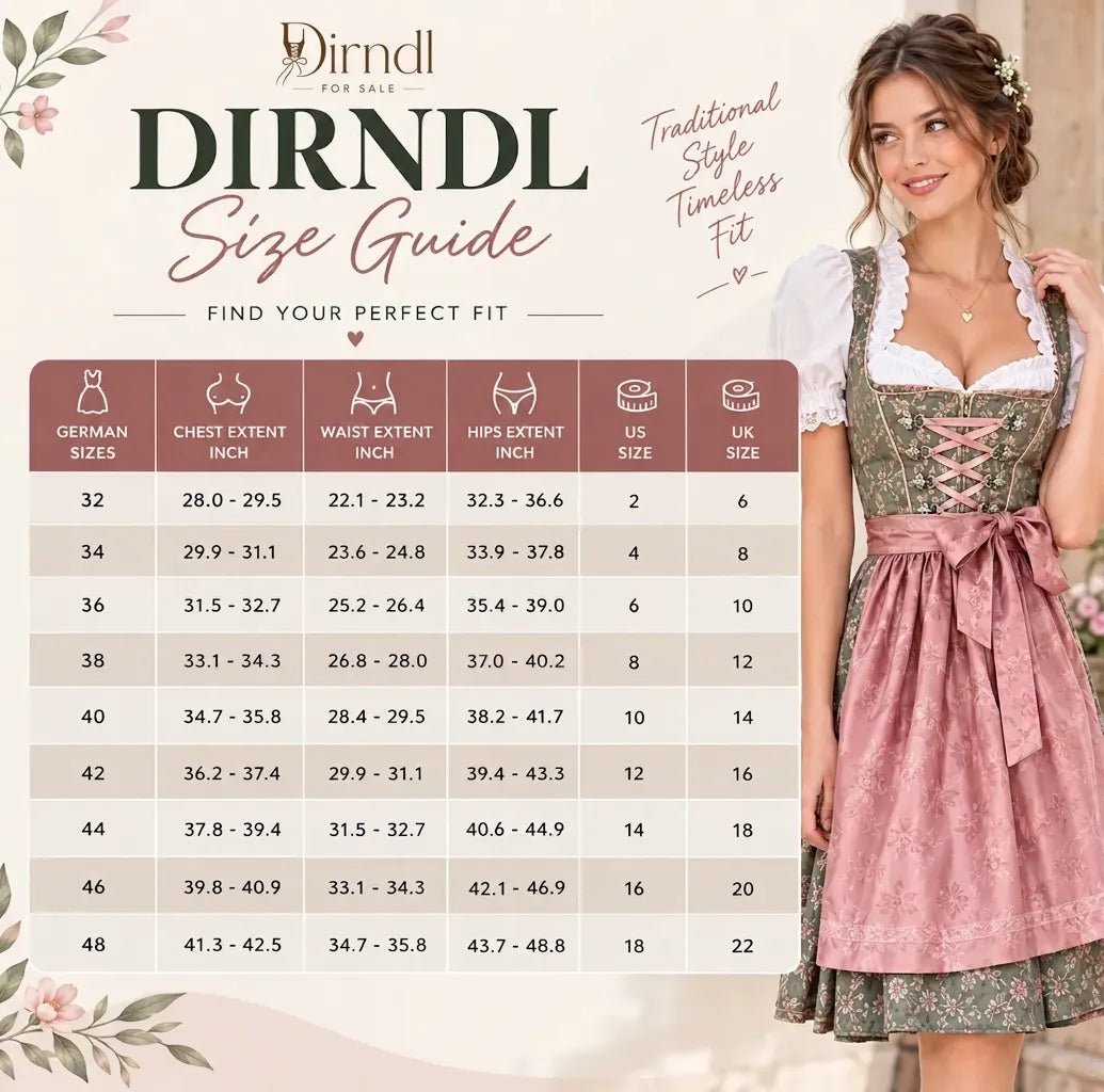 Dirndl Size Chart