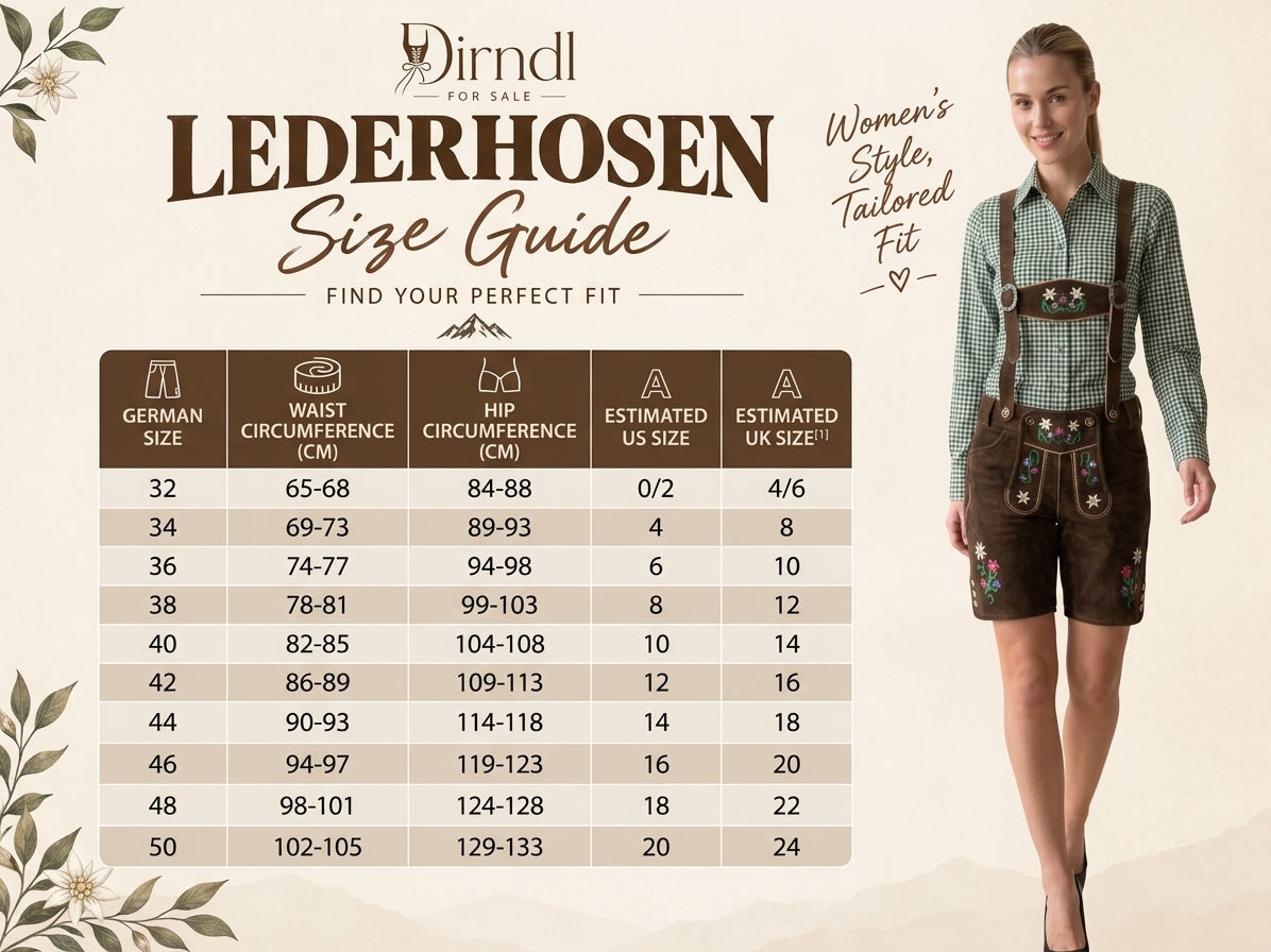 Dirndl Size Chart