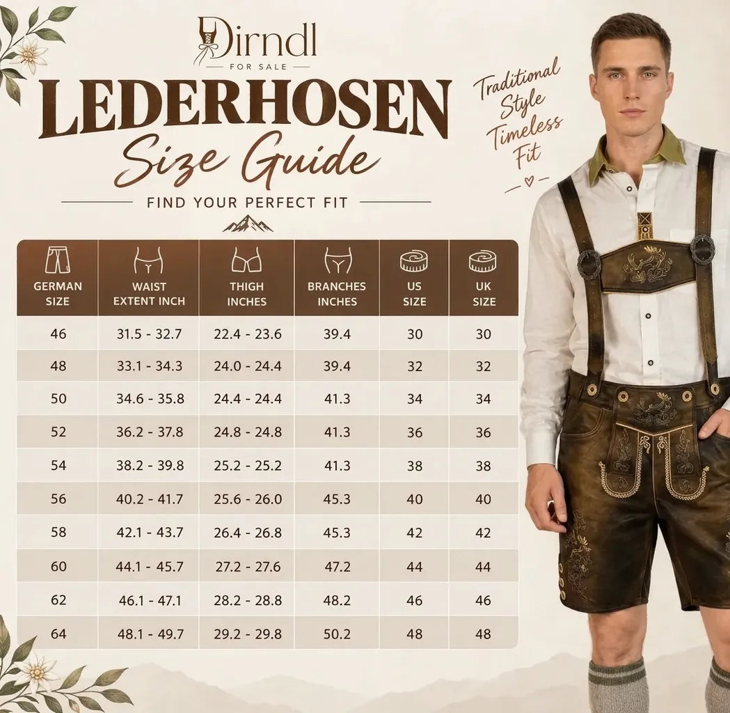 Dirndl Size Chart