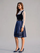 Pure Elegance Midnight Navy Satin Dirndl