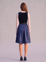 Pure Elegance Midnight Navy Satin Dirndl