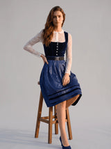 Pure Elegance Midnight Navy Satin Dirndl