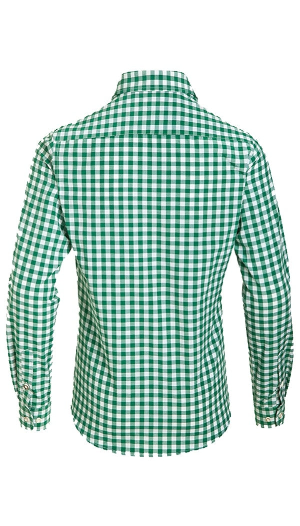 Trachten Shirt Small Checkered Dark Green