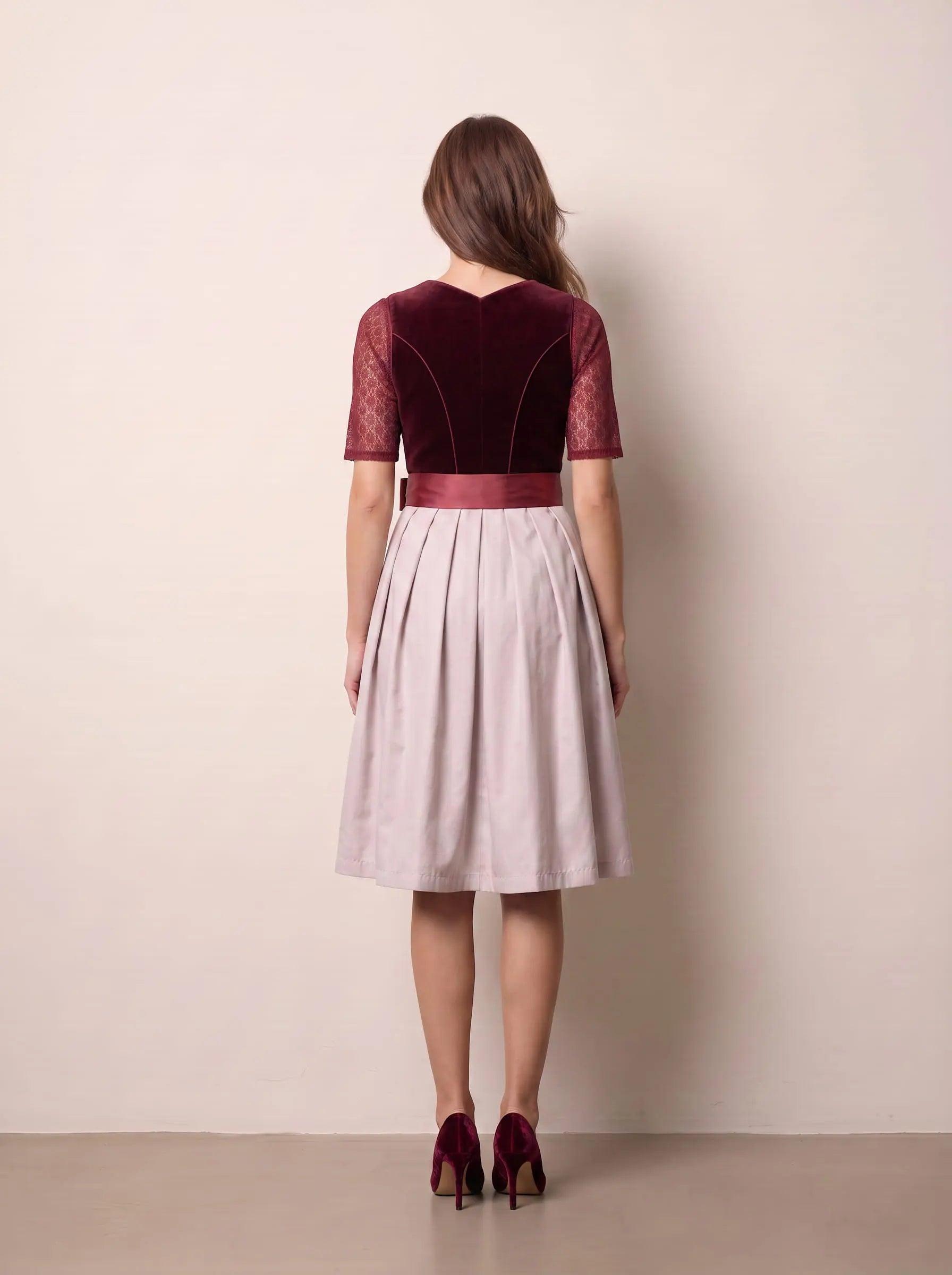 Vintage Wine Velvet Rose Romance Dirndl