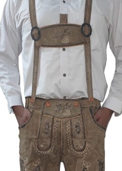 Trachten Short Lederhosen Real Shaded Brown
