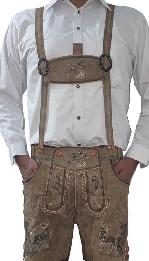 Trachten Short Lederhosen Real Shaded Brown