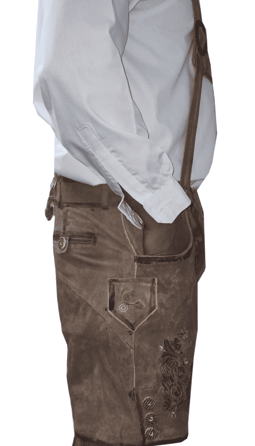 Trachten Short Lederhosen Real Shaded Brown - Image 2