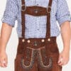 German Mens Lederhosen Shaded Brown Deer Motif