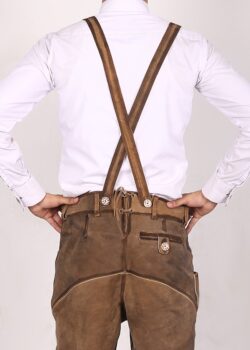 Trachten Short Lederhosen Real Shaded Brown