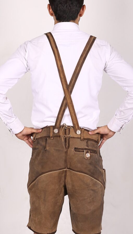 Trachten Short Lederhosen Real Shaded Brown