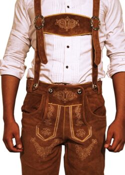 Trachten Short Lederhosen Dark Camel Brown