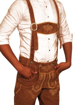 Trachten Short Lederhosen Dark Camel Brown