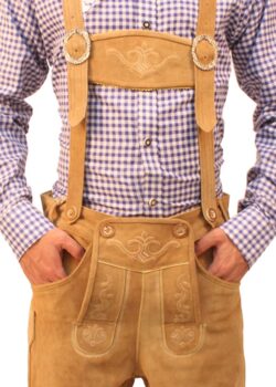 Bavarian Short Lederhosen Light Brown Wood