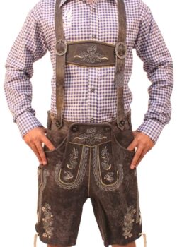 Short Plattler Lederhosen Charcoal Black