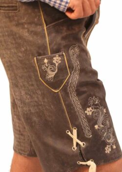 Short Plattler Lederhosen Charcoal Black