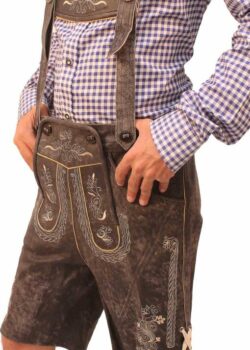 Short Plattler Lederhosen Charcoal Black