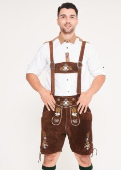 Bavarian Herren Lederhosen Dark Brown