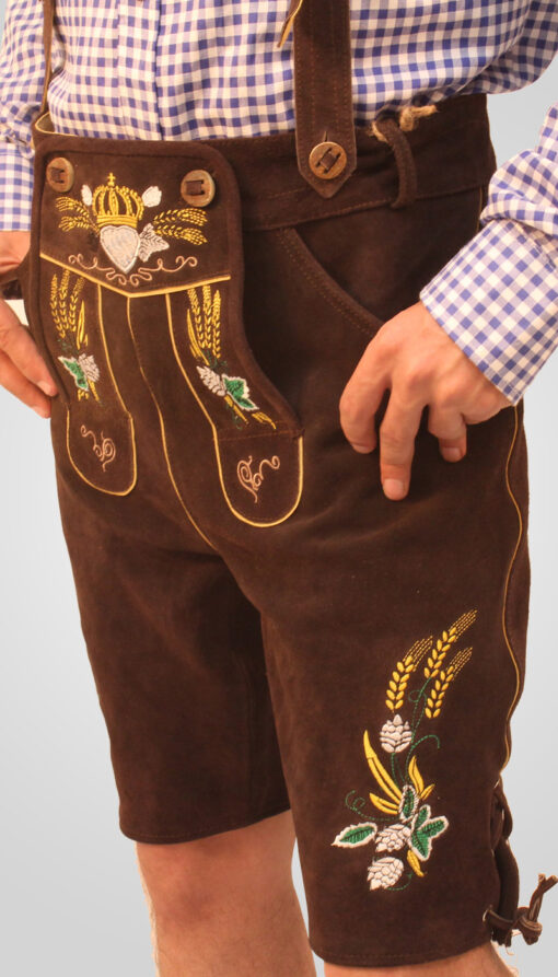 Bavarian Herren Lederhosen Dark Brown