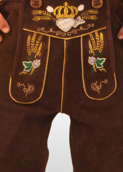 Bavarian Herren Lederhosen Dark Brown