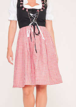 German Dirndl Dress Amara Black Pink_ Only Close View