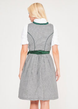 Midi Checkered Dirndl Vintage Green_ Back View Pose