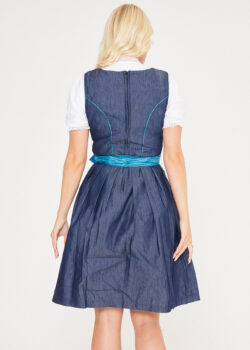 Midi German Dirndl Erna Black Sky_ Back Pose View