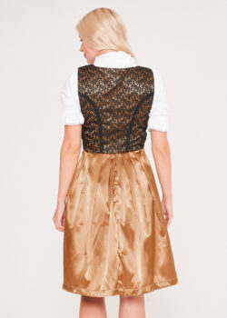 Vintage Midi Dirndl Betsy Black Gold_ Back View Pose
