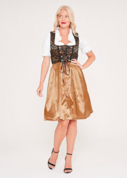 Vintage Midi Dirndl Betsy Black Gold_ Full Fashion Pose View