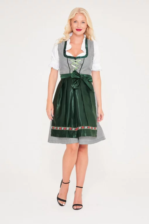 Midi Checkered Dirndl Vintage Green
