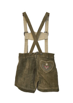 Olive Green Trachten Women Lederhosen Back View