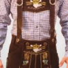 Bavarian Herren Lederhosen Dark Brown
