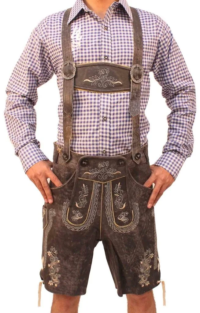 Short Platter Lederhosen Charcoal Black