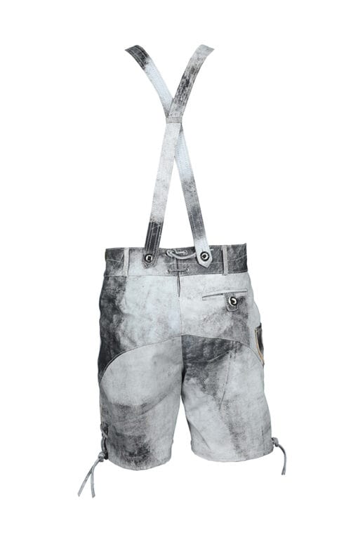 Trachten Short Mens Lederhosen Shaded Grey - Image 4