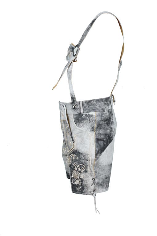 Trachten Short Mens Lederhosen Shaded Grey - Image 3