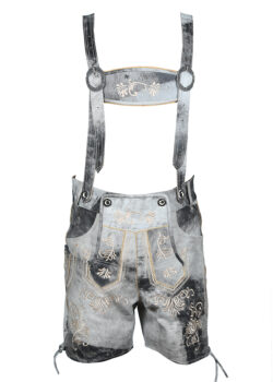 Trachten Short Mens Lederhosen Shaded Grey