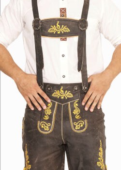 Dark Brown Bavarian Lederhosen for Men