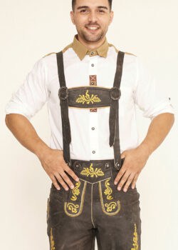 Dark Brown Bavarian Lederhosen for Men