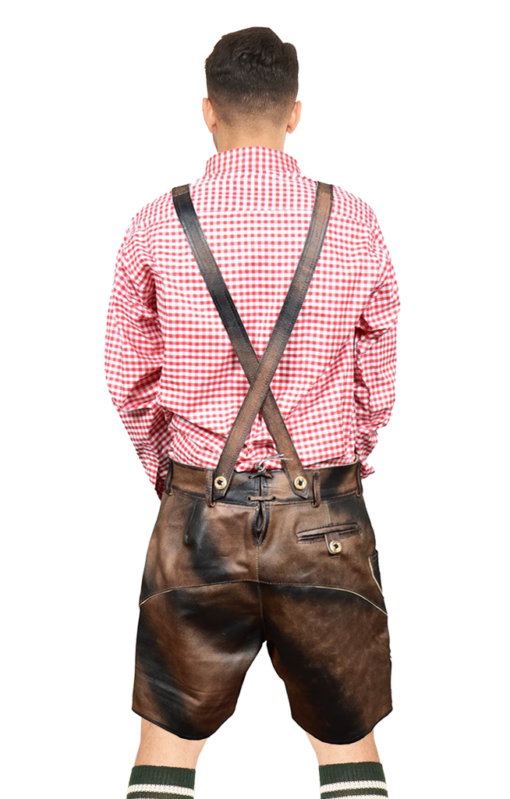 Trachten Short Men Lederhosen Dark Chocolate - Image 2